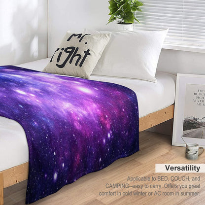 Purple Blue Galaxy Nebula Throw Blanket