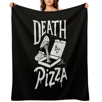 Death By Pizza Throw Blanket