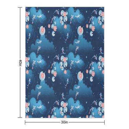 Koi Pond - Night Throw Blanket