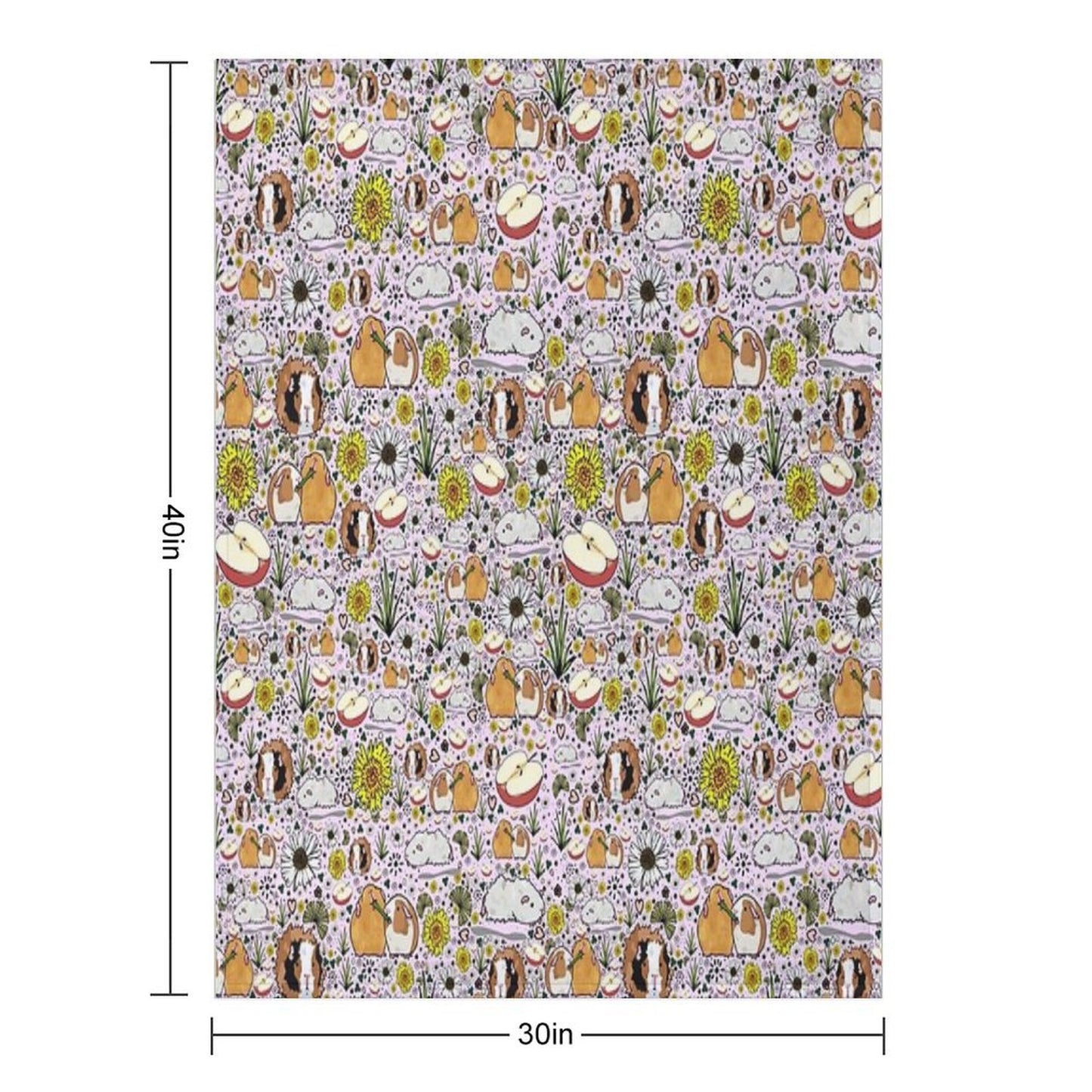 Guinea Pigs in Pink Throw Blanket