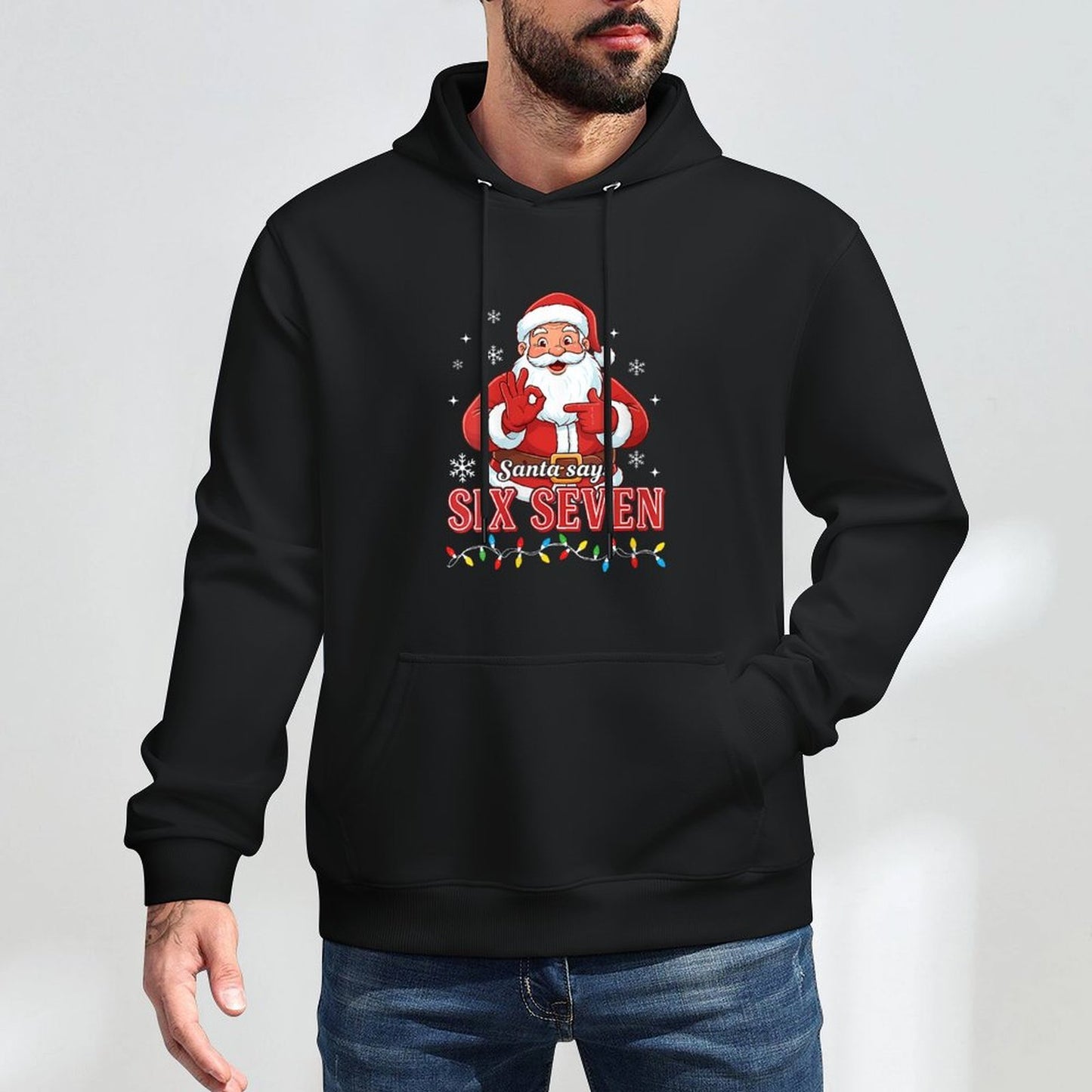 Womens Funny Christmas Santa Says Six Seven 67 Meme Christmas 67 Unisex Design Hoodie