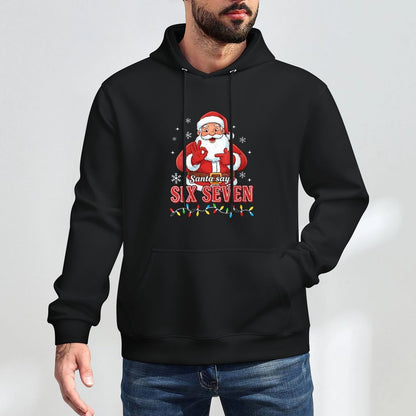 Womens Funny Christmas Santa Says Six Seven 67 Meme Christmas 67 Unisex Design Hoodie