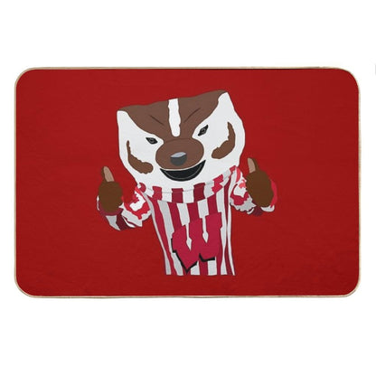 Bucky Badger Cartoon Drawing Bath Mat