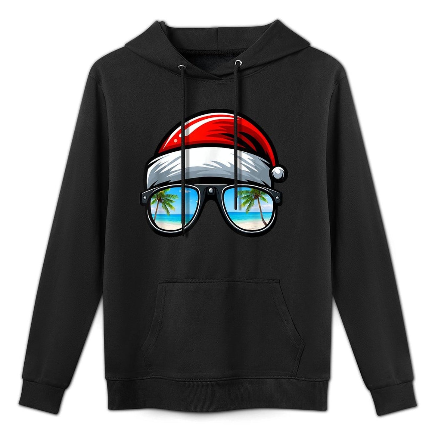 Santa Claus Hat Sunglasses Beach Christmas In July Durable Construction Hoodie
