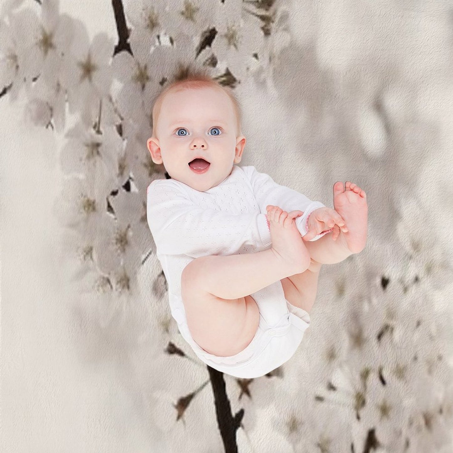 Cherry Blossom Artistic Closeup Sepia Toned Art Photo Print Throw Blanket