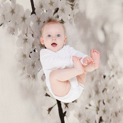 Cherry Blossom Artistic Closeup Sepia Toned Art Photo Print Throw Blanket