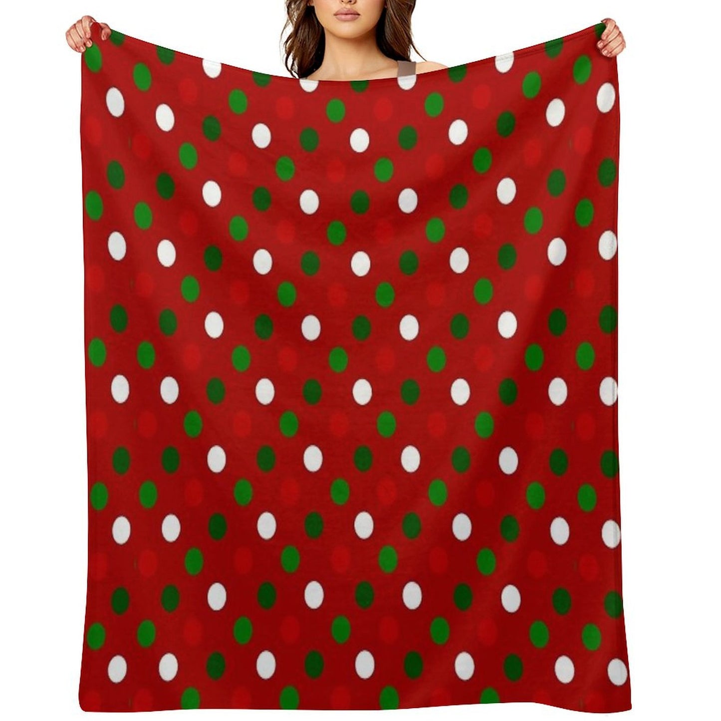 Christmas Polka Dots - Reds And Greens Throw Blanket