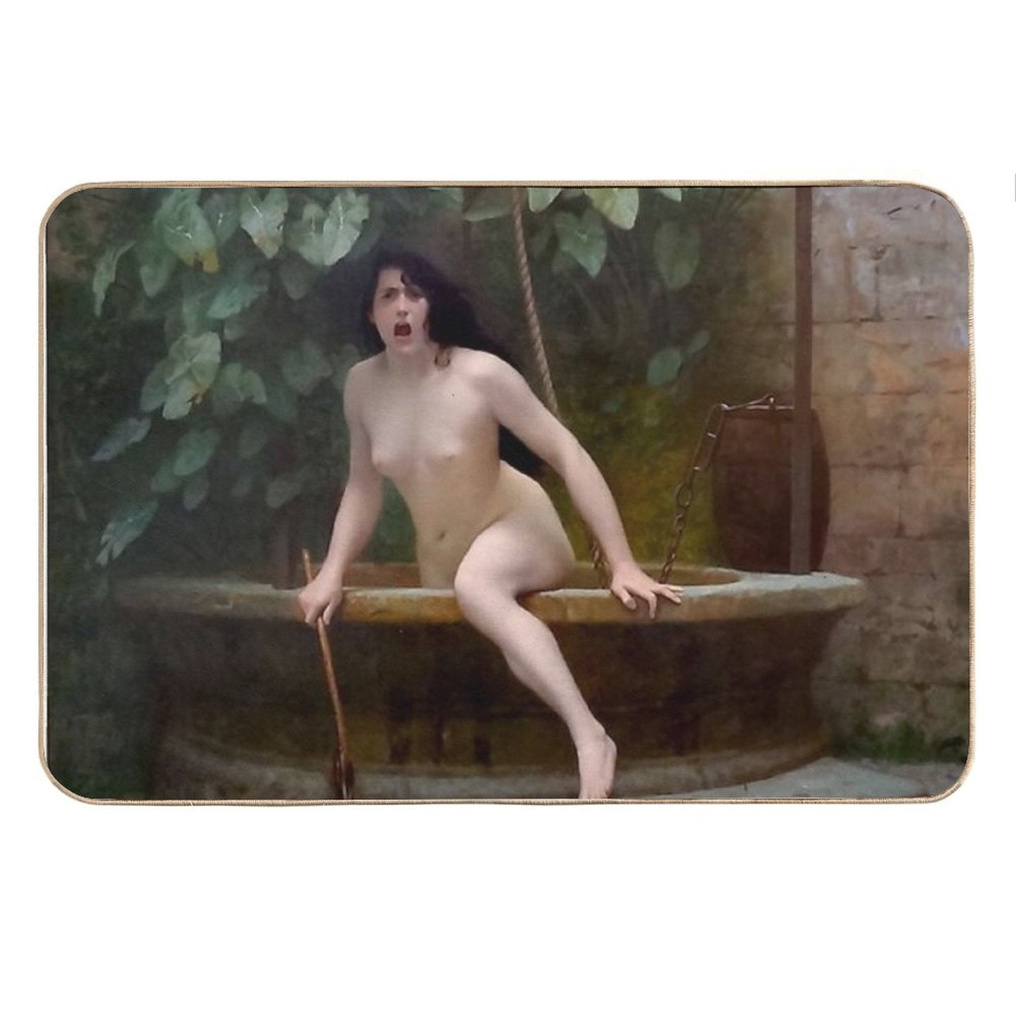 TRUTH COMING OUT OF HER WELL TO SHAME MANKIND - JEAN-LEON GEROME Bath Mat