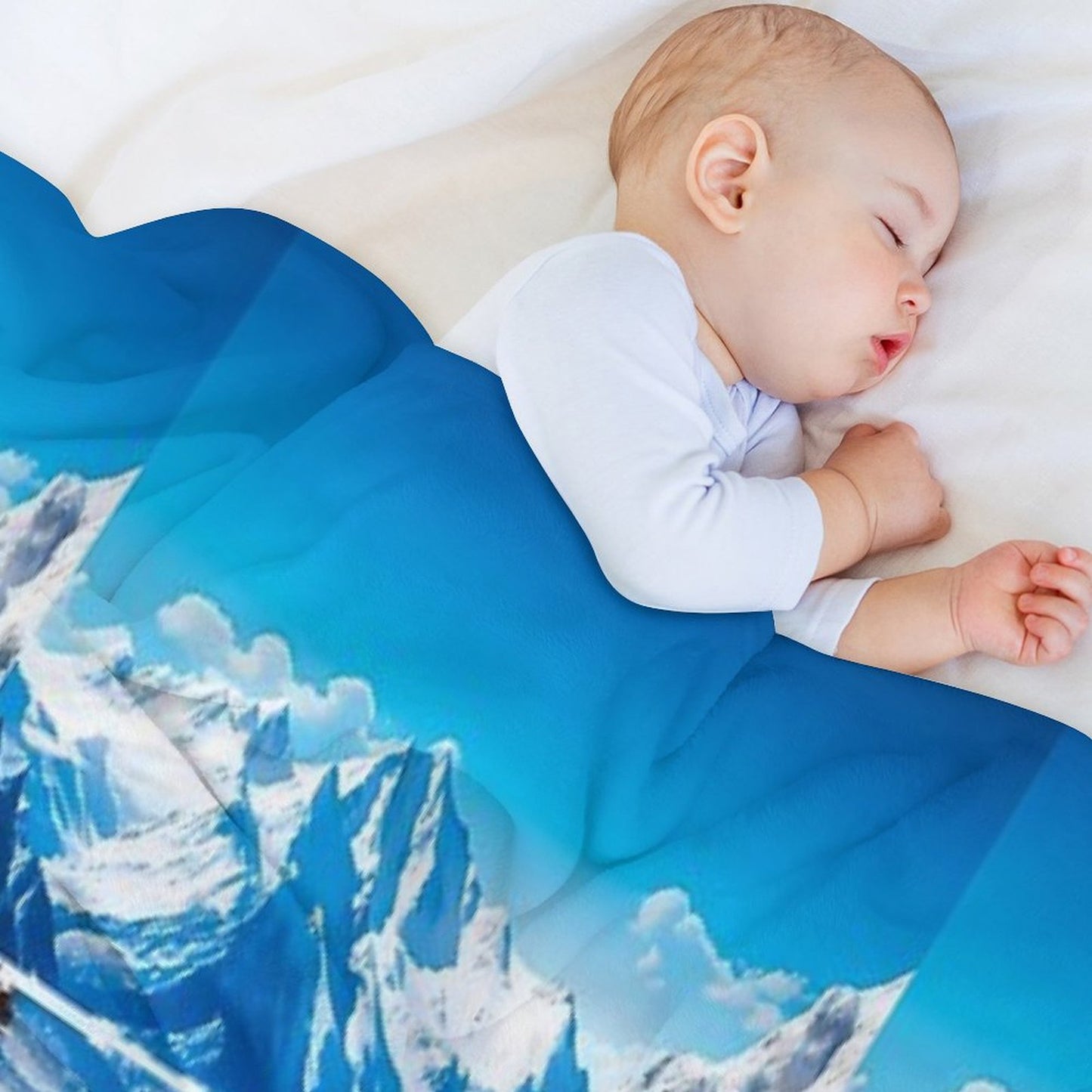 Blue Lamborghini Huracan, Icy Majesty Supercar, Sports Car On Snowy Alpine Backdrop, High Octane Wall Art Throw Blanket