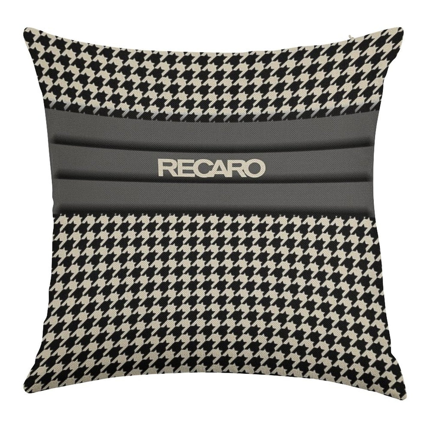 Recaro Seat Houndstooth Upholstery Linen Throw Pillow Cover
