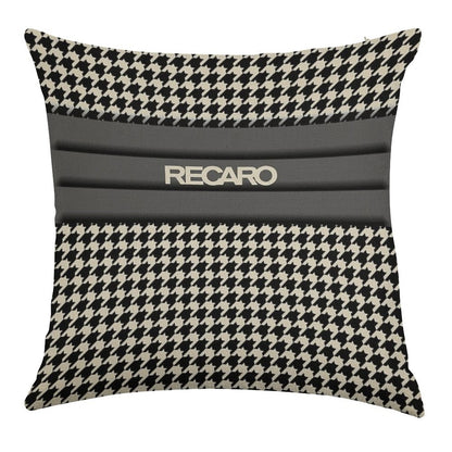 Recaro Seat Houndstooth Upholstery Linen Throw Pillow Cover