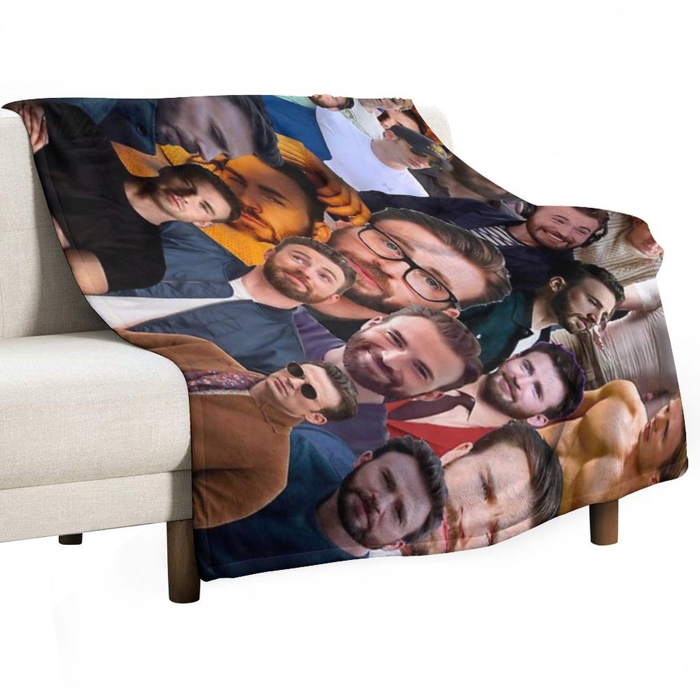 Chris Evans Photo Collage Throw Blanket