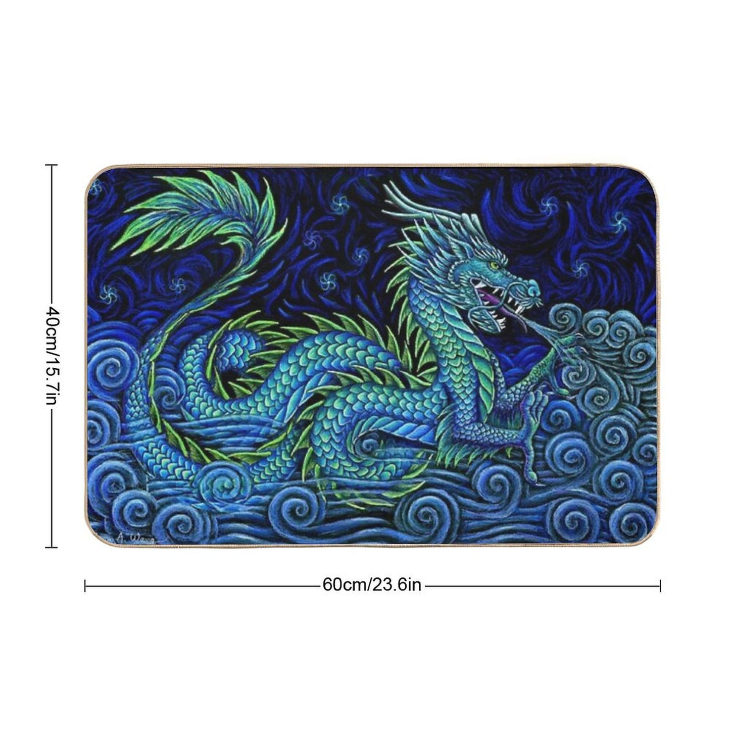 Chinese Azure Dragon Bath Mat