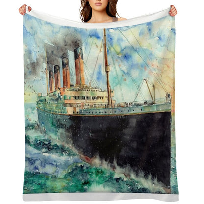 RMS Titanic White Star Line Ship 1912 Throw Blanket