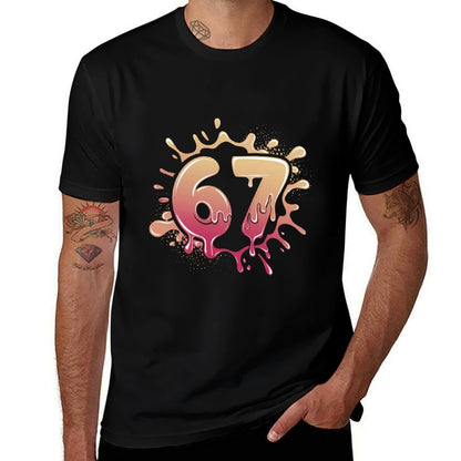 67 Tshirt Ice Cream Drip Meme Funny Six Seven Gen Alpha  Easy-care T-Shirt