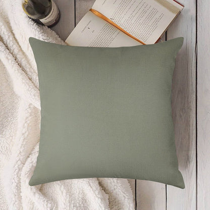 Desert Sage Grey Green Solid Color Linen Throw Pillow Cover