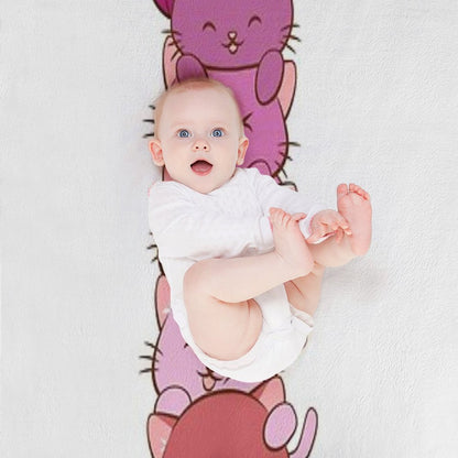 Lesbian Pride Flag Kawaii Cats Throw Blanket