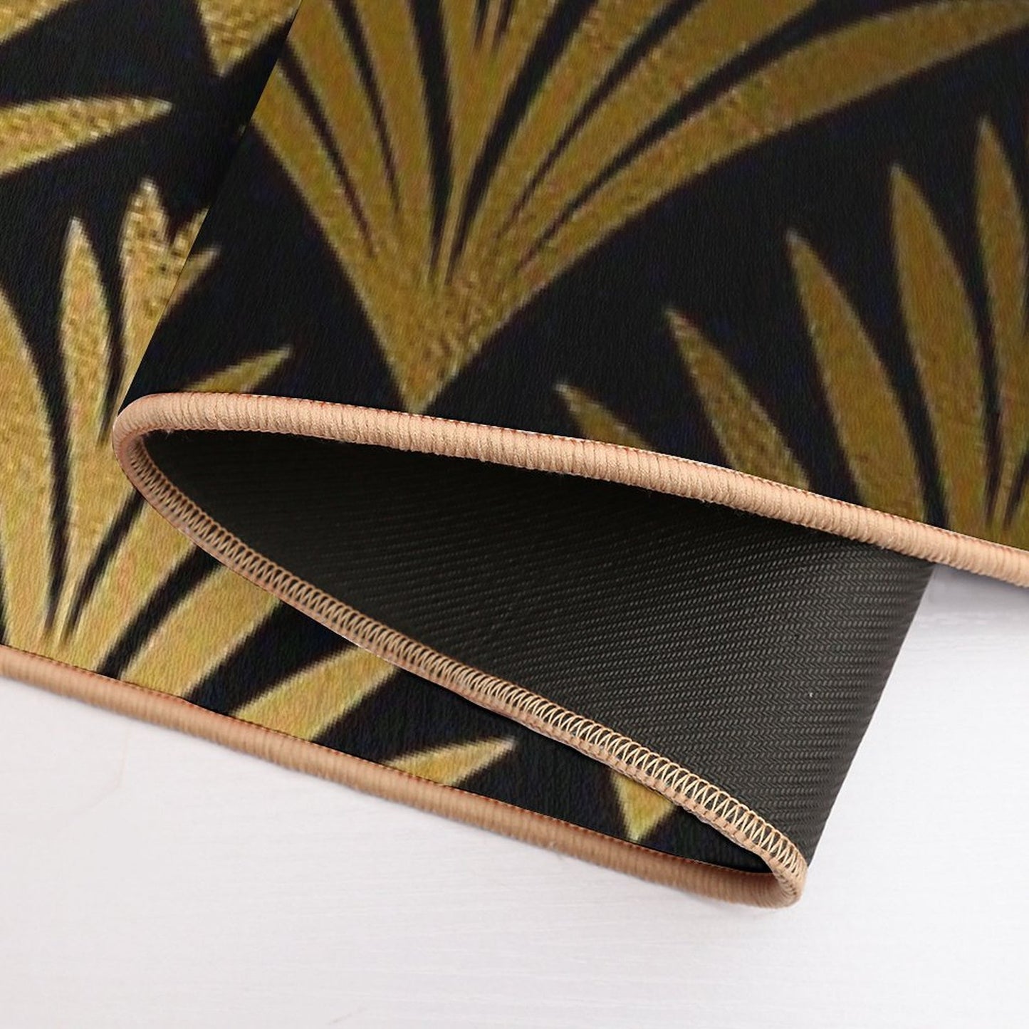 Luxurious Black And Golden Color Art Deco Elegant Pattern  Multi-Purpose Bath Mat