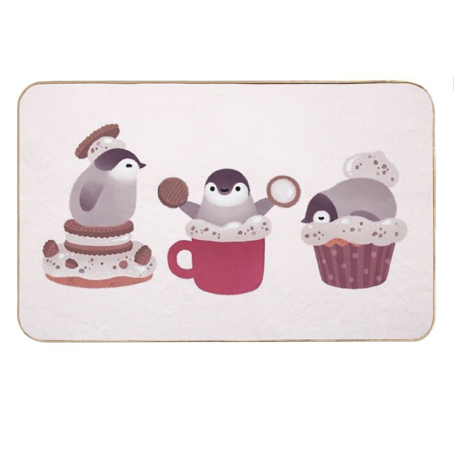 Cookie Cream And Penguin Bath Mat