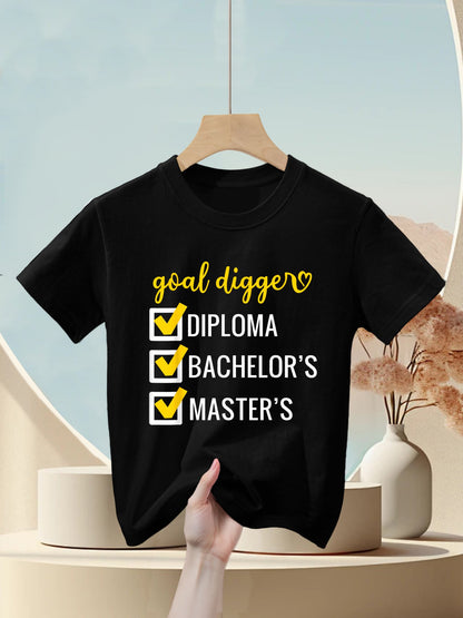 Goal Digger Inspirational Quotes Master&#39;s Degree Graduation Kids T-Shirt