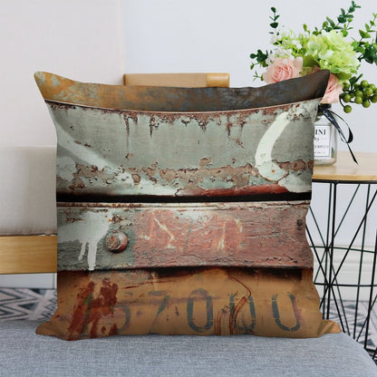 Industrial Grunge Linen Throw Pillow Cover