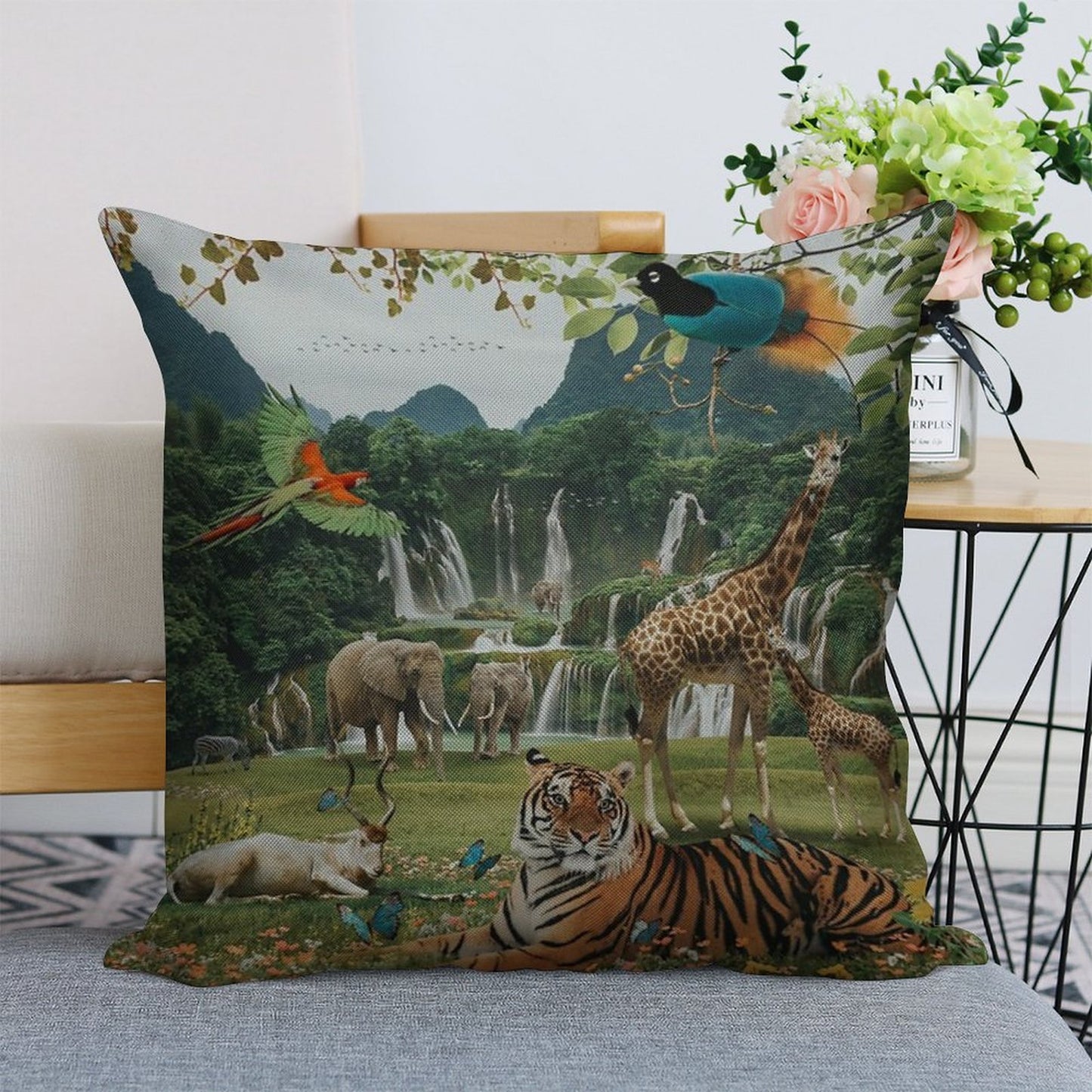NEW WORLD Linen Throw Pillow Cover