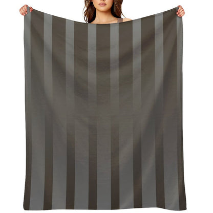 Gradient Taupe with Elegant Vertical Stripes Throw Blanket