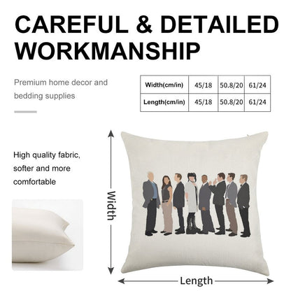NCIS Cast Drawing Linen Throw Pillow Cover