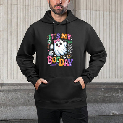 Groovy Its My Boo Day Cute Halloween Birthday Ghost Pink Bow Breathable Fabric Hoodie