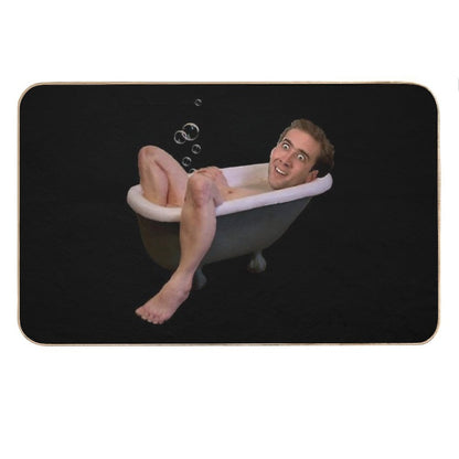 Nicholas Cage Taking A Bath Bath Mat