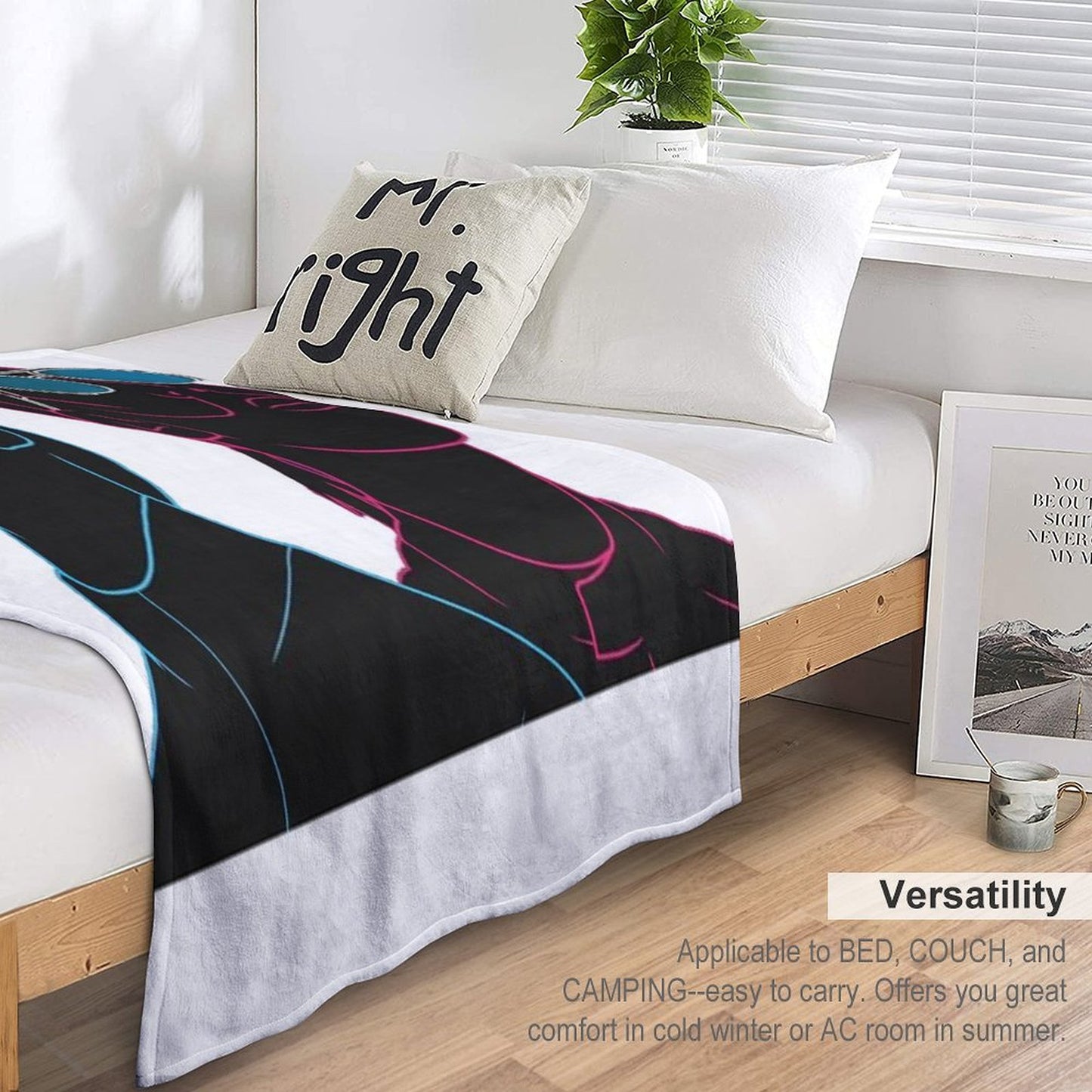 PNL Neon Effect Drawing Throw Blanket