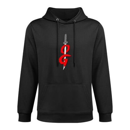 OG Sword Graphic  Bold Red Brush Style Design Relaxed Fit Hoodie