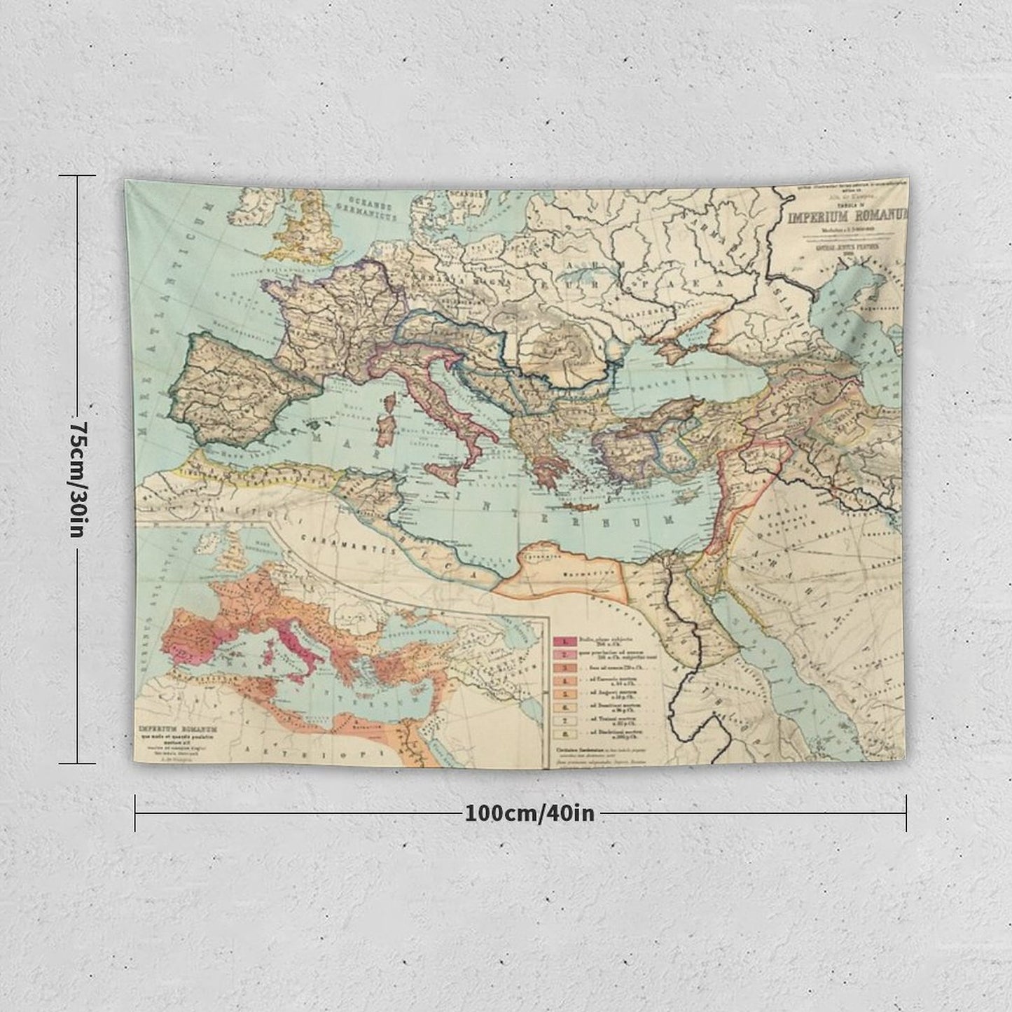 Vintage Map of The Roman Empire Tapestry