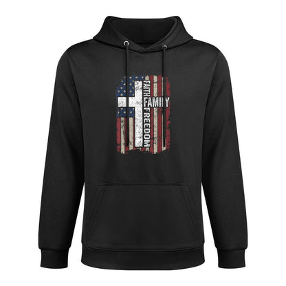Faith Family Freedom - Patriotic Christian Vintage USA Pilling-Resistant Hoodie