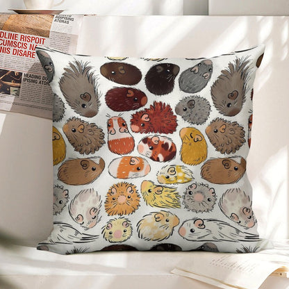 Guinea Pig Gradient Linen Throw Pillow Cover