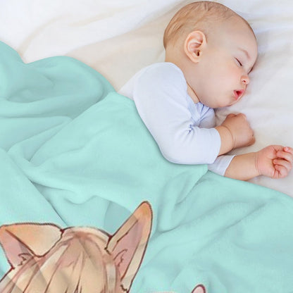 Kawaii Anime Girl Throw Blanket