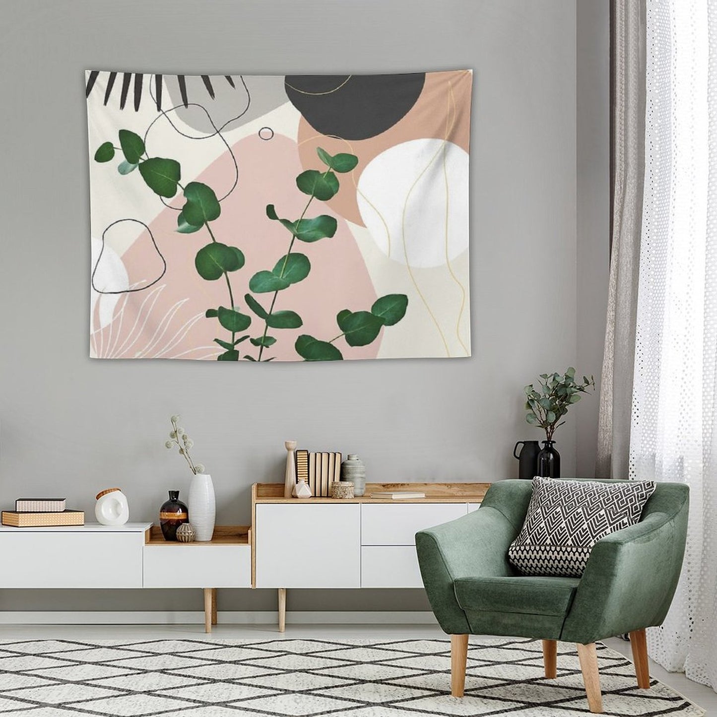 Eucalyptus Fan Palm Finesse #1 #tropical #decor #art Tapestry