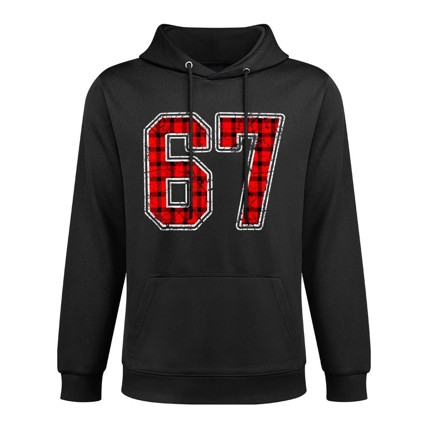 Funny Christmas 67 Six Seven Meme Red Plaidns Boys Xmas Layering Staple Hoodie