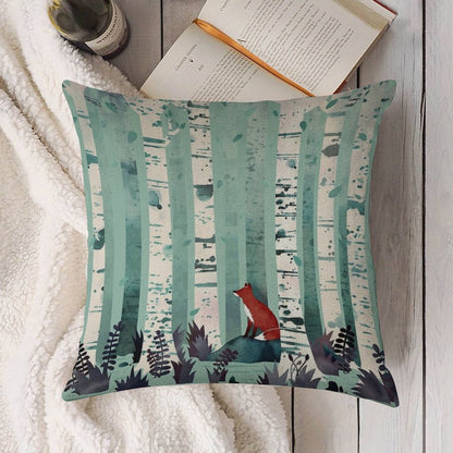 The Birches Linen Throw Pillow Cover