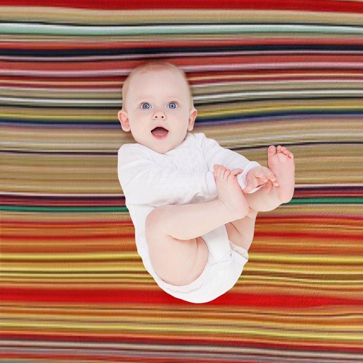 Red Yellow Fine Random Stripes Throw Blanket
