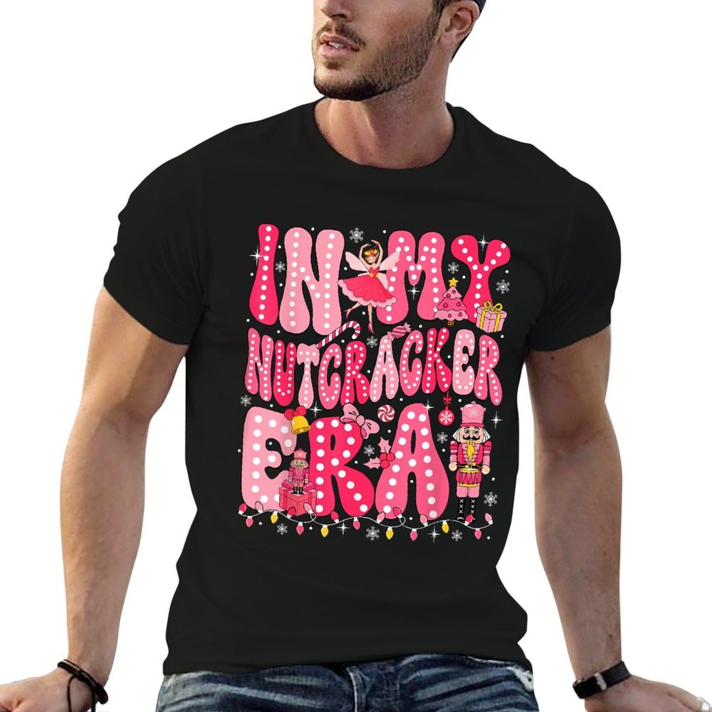 Pink Nutcracker Squad in My Nutcracker Era Pink Christmas  Rolled Sleeves T-Shirt
