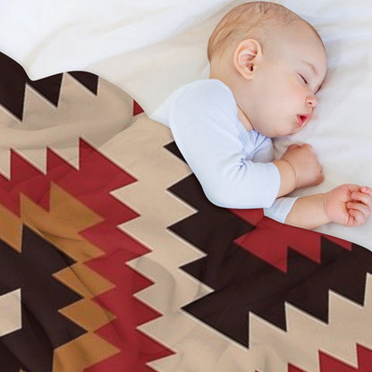 Navajo Red And Mustard Throw Blanket