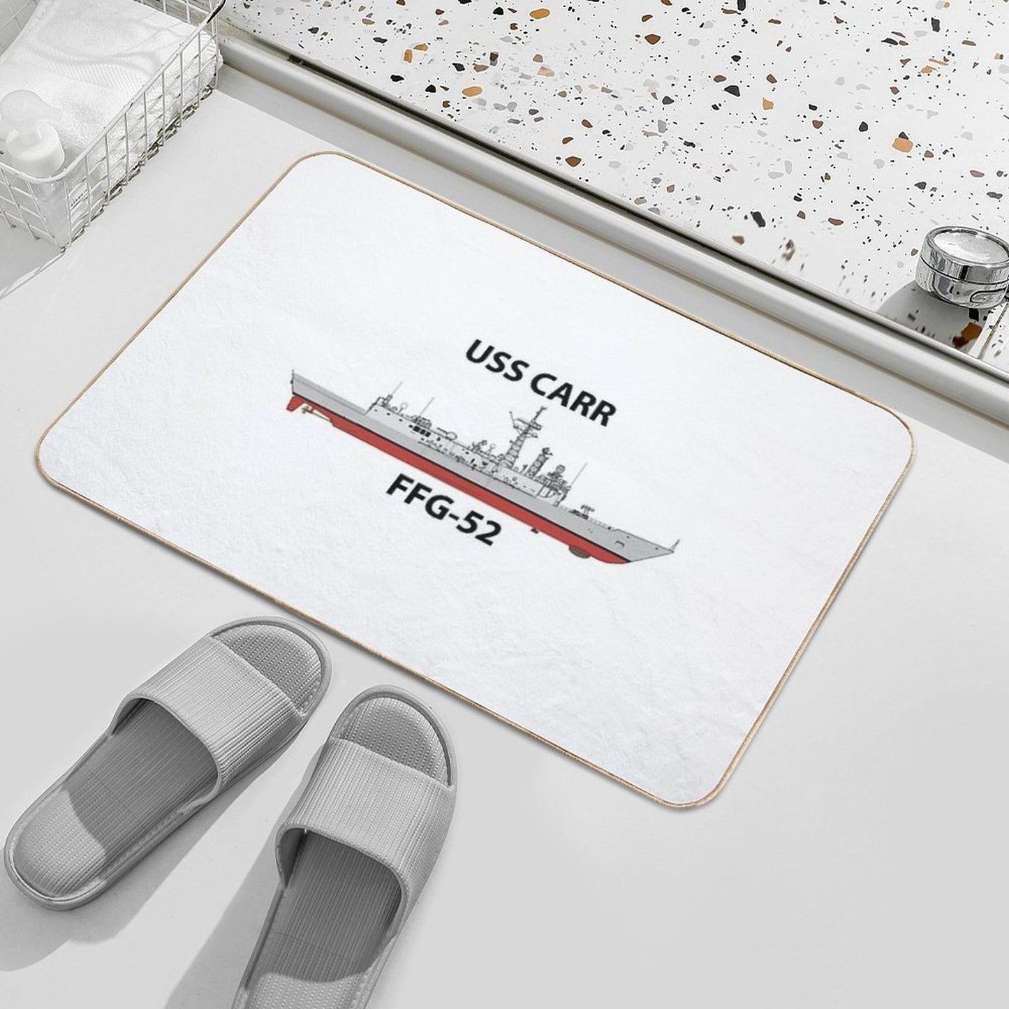 USS CARR - FFG-52 - OLIVER HAZARD PERRY CLASS  Pet-Safe Bath Mat