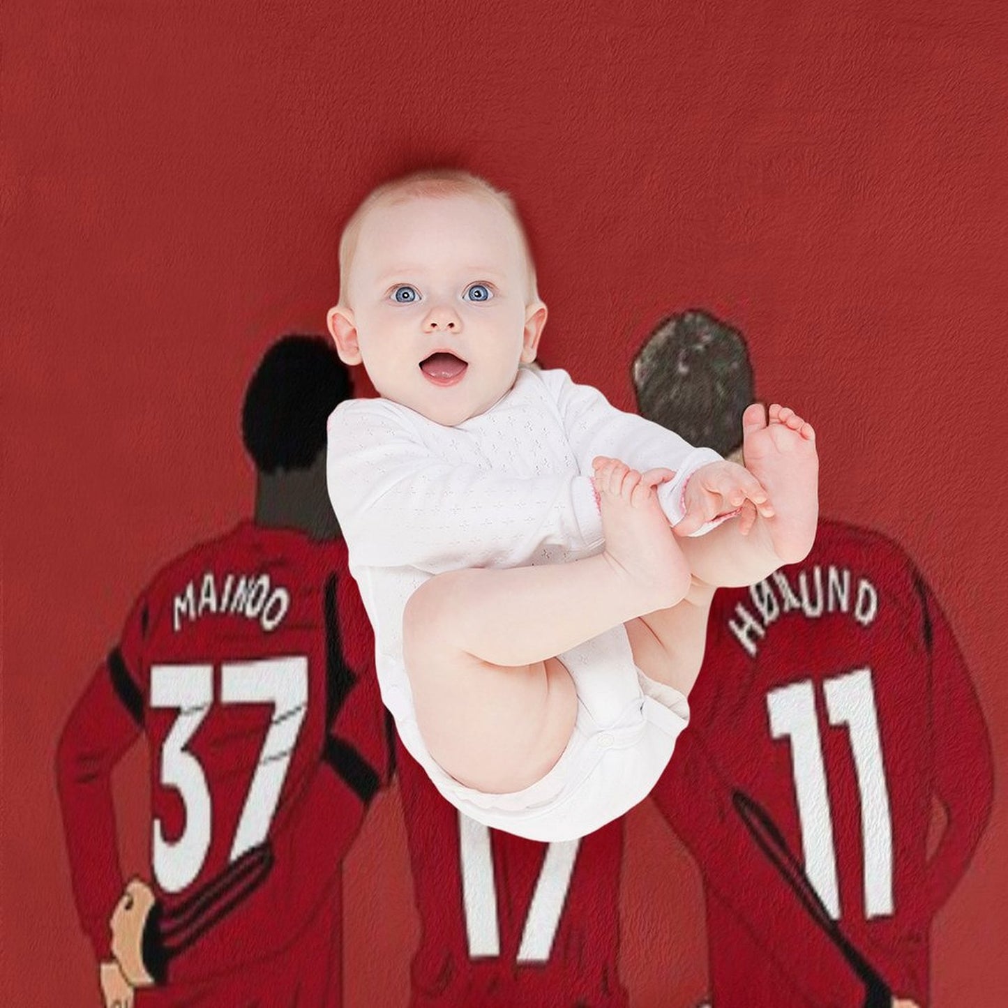 Kobbie Mainoo Alejandro Garnacho Rasmus Hojlund United Youth Trinity Minimalist Throw Blanket