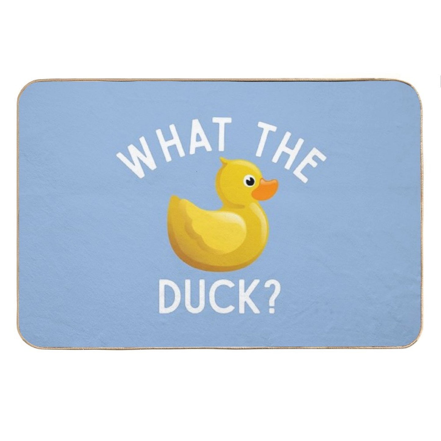 Cute Rubber Duck Funny Quote What The Duck Lover Gift Bath Mat