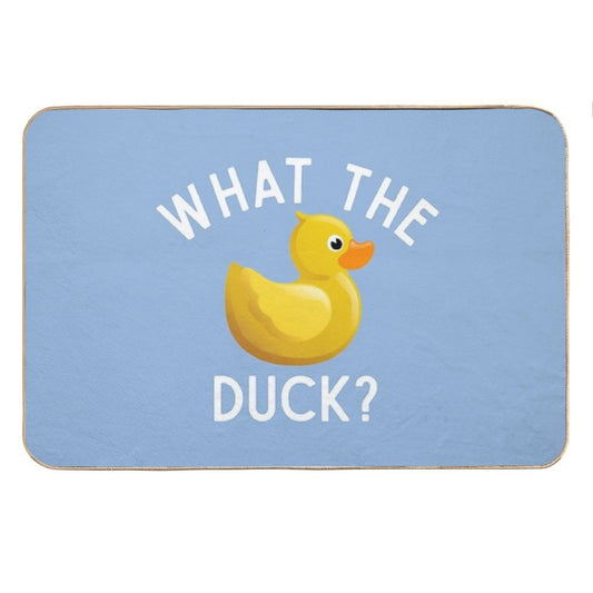 Cute Rubber Duck Funny Quote What The Duck Lover Gift Bath Mat