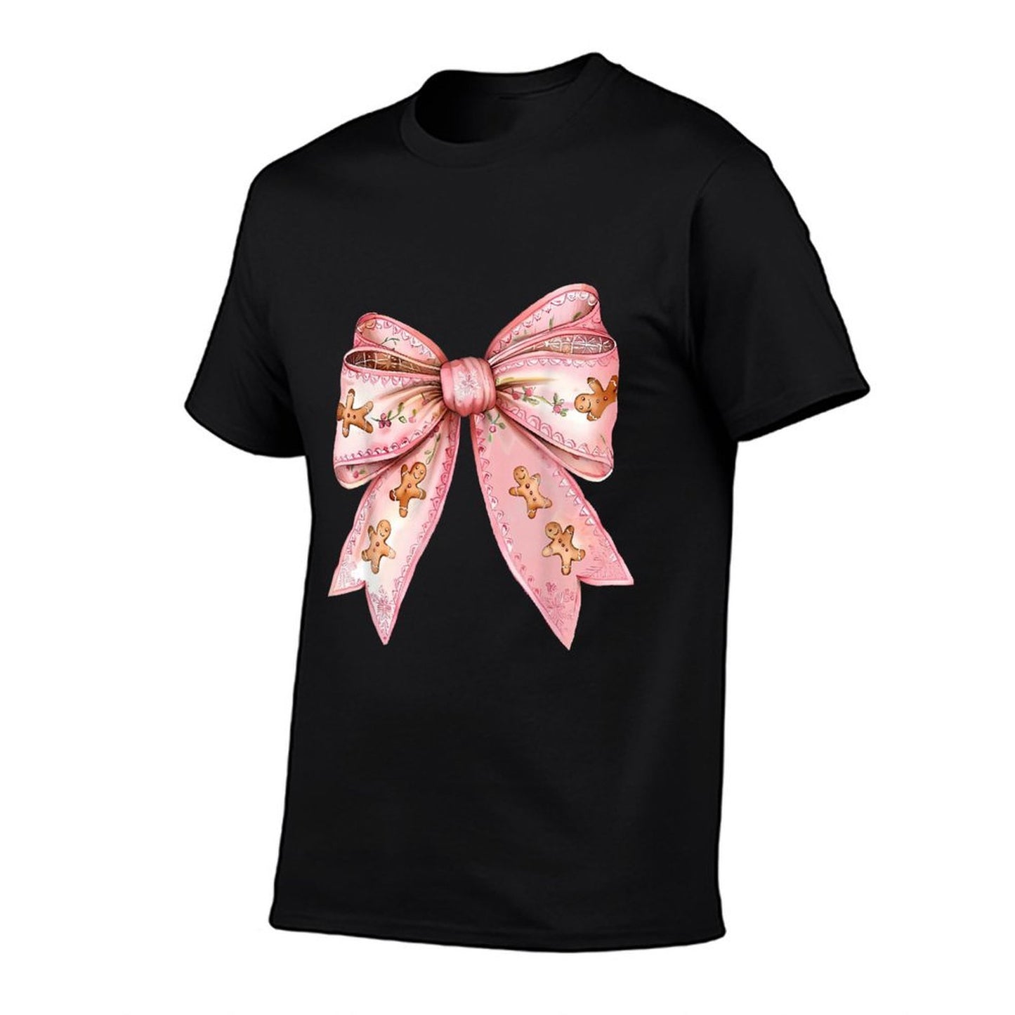 Coquette Bow Pink Gingerbread Christmas Girly Xmas  Trendy Pattern T-Shirt