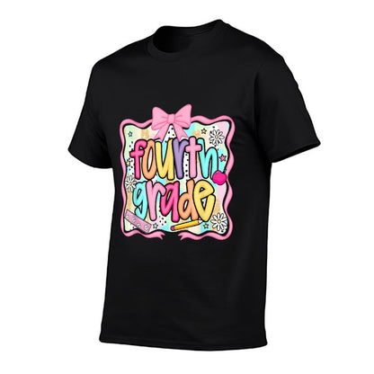 Fourth Grade Floral Coquette 4th Grade Girls Back To School  Easy-care T-Shirt