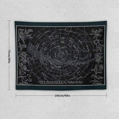 THE NORTHERN HEAVENS  Vintage Star Map Print Tapestry