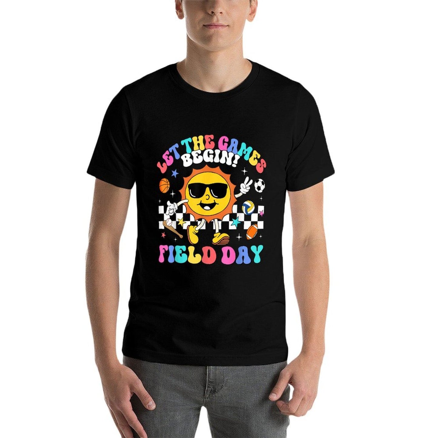 Field Day 2025 Let The Games Begin Teachers Kids Field Day  Fade-proof Color T-Shirt